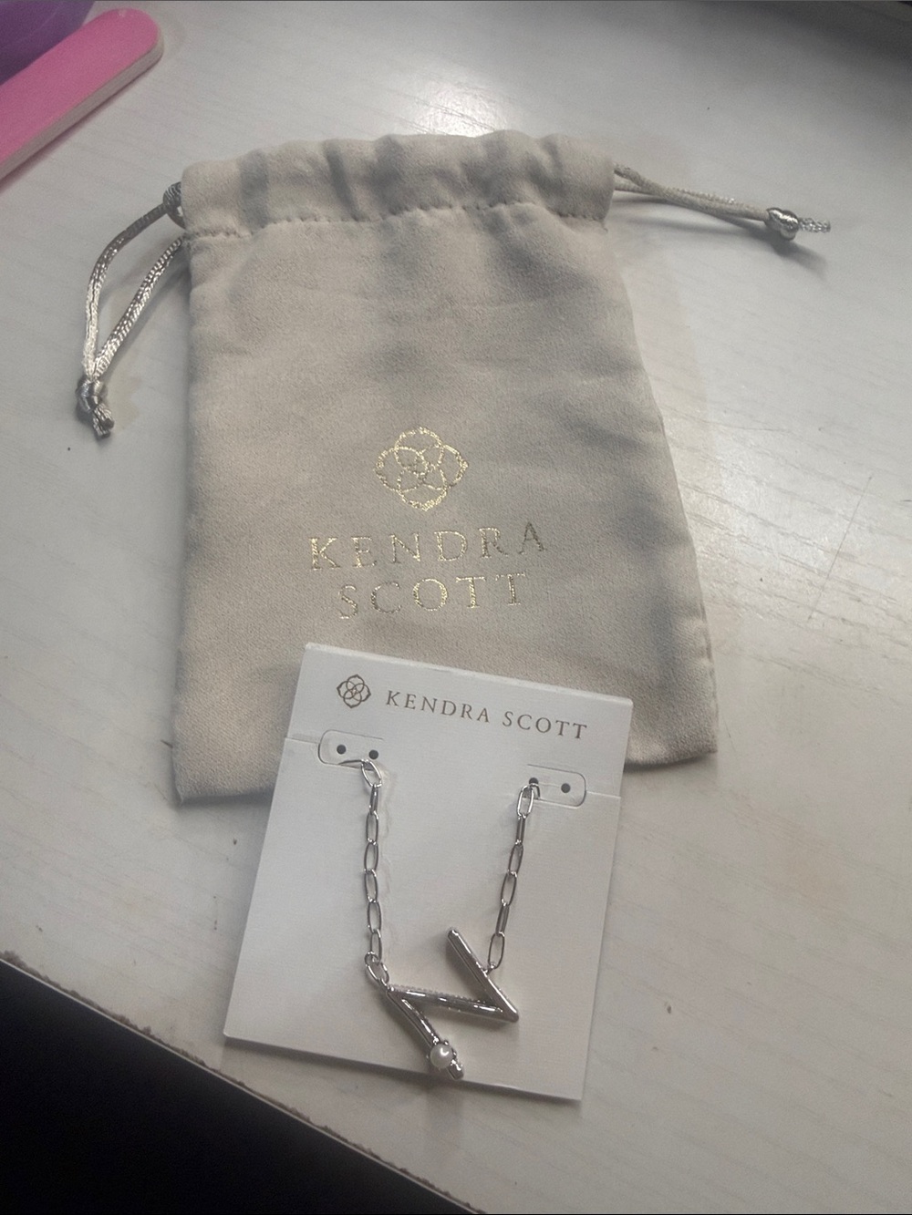 Kendra Scott Silver Chain Initial Necklace - N